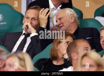 Wolfsburg, Deutschland. September 2023. firo: 09.09.2023 Fußball, Männer-Nationalmannschaft 2023/2024, Testspiel Deutschland - Japan DFB-Vizepräsident Hans-Joachim Watzke mit Rudi Voller Credit: dpa/Alamy Live News Stockfoto