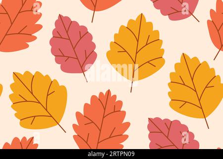 Nahtloses Muster mit bunten Herbstblättern - Vektorillustration Stock Vektor