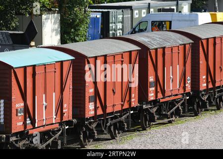 Zugwaggons an der großen Zentralbahn in quorn Stockfoto