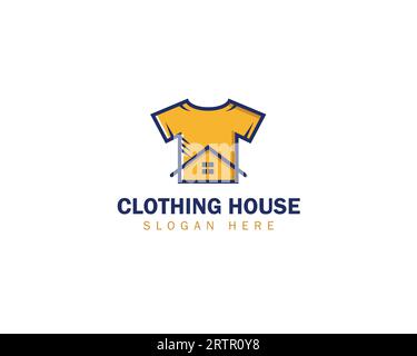 Kleidung Haus Logo Vektor Icon Illustration Design Vorlage, sauber und modern. Stock Vektor