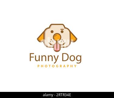 Hundelogo Design Vektor Grafik Symbol Illustration kreative Idee isolierter weißer Hintergrund. Stock Vektor