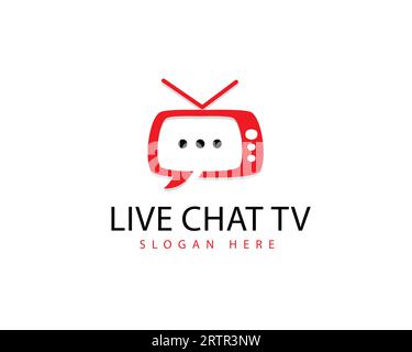 Live Chat TV Logo Vektor Symbol Illustration Design Vorlage. Symbol für tv-Sprechen. Live Chat TV Modern Logo für Marke Stock Vektor