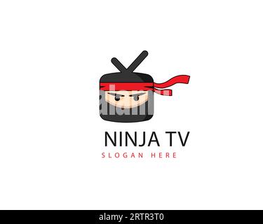 Ninja Japanisches TV-Logo Vektor-Symbol Illustration Design-Vorlage - Vektor. Stock Vektor