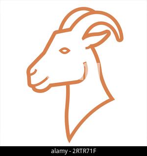 Einfaches Ziegentier-Vektorsymbol Stock Vektor