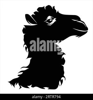 Einfache Vektor Kamel Hand gezeichnete Tier Silhouette Stock Vektor