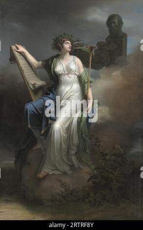 Calliope, griechische Muse der Epischen Poesie, Ölgemälde des französischen Malers Charles Meynier 1798 Stockfoto