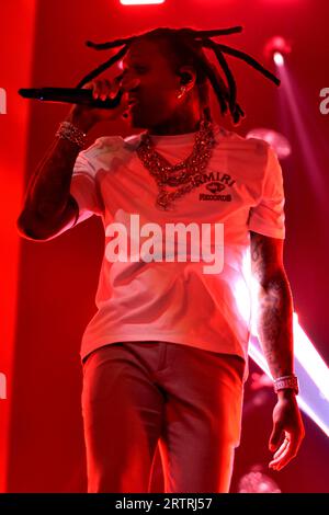 Lil Durk auf der „Sorry for the Dürre Tour 2023“ im United Center am Freitag, 11. August 2023 in Chicago, IL, USA mit: Lil Durk, Durk Derrick Banks wo: Chicago, Illinois, USA Wann: 12. August 2023 Credit: Adam Bielawski/WENN.com Stockfoto