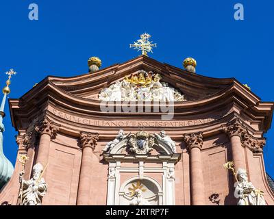 Barocke Neumünsterkirche, Neumünster, Kirche, Detail, Würzburg, Unterfranken, Franken, Bayern, Deutschland Stockfoto