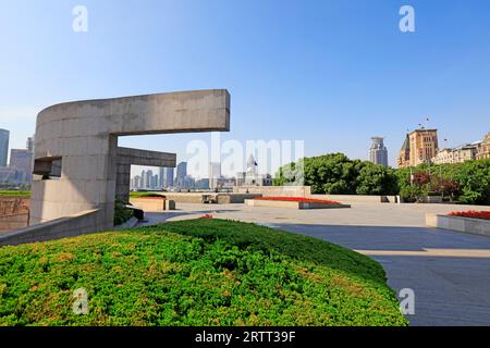 Shanghai, China - 1. Juni 2018: Shanghai Bund Huangpu Park, China Stockfoto