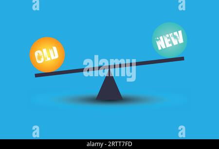 Alt vs. Neu Stock Vektor