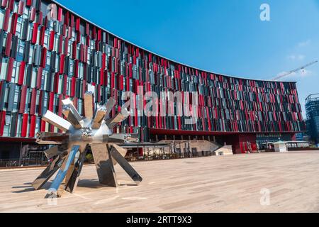 Das Fußballstadion der Stadt Tirana hieß Air Albania Stadium. Albanien Stockfoto