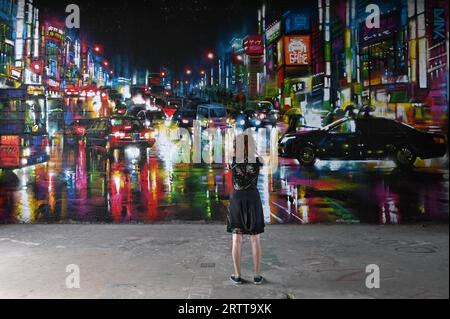 Ehemalige US-Abhörgebäude auf dem Teufelsberg in Grunewald Berlin, Deutschland Stockfoto