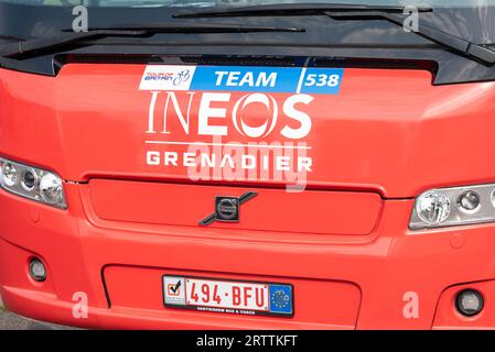 INEOS Grenadier Team Bus beim Tour of Britain Radrennen Stage 6 startet in Southend auf Sea, Essex, UK. Stockfoto