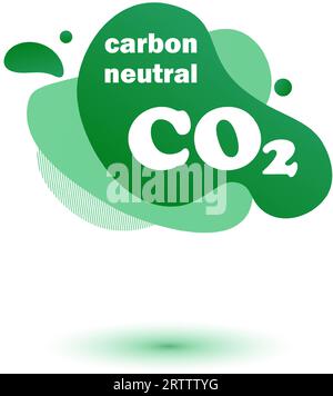 Neutraler CO2-Stempel. Stiker-neutrale Kohlenstoffdioxyd-Bilanz Stock Vektor