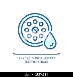 2D-anpassbares, dünnes, lineares blaues Drain-Symbol Stock Vektor