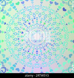 Indie-Stil Hintergrund aus Herzen in verschiedenen Farben, kreisförmige Textur Stock Vektor