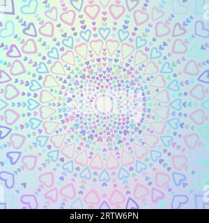 Indie-Stil Hintergrund aus Herzen in verschiedenen Farben, kreisförmige Textur Stock Vektor