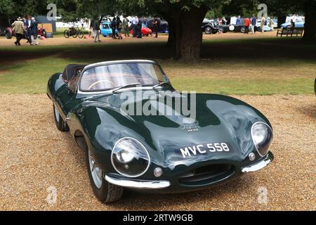 Jaguar XKSS (1956) (Jahrzehnte Gewinner: 1950er), Concours of Elegance 2023, Hampton Court Palace, London, Großbritannien, Europa Stockfoto