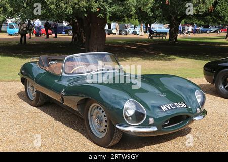 Jaguar XKSS (1956) (Jahrzehnte Gewinner: 1950er), Concours of Elegance 2023, Hampton Court Palace, London, Großbritannien, Europa Stockfoto