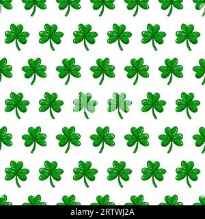 Hand gezeichneter nahtloser Hintergrundvektor des Kleeblatts Stock Vektor