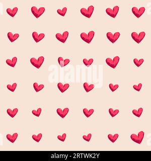 Abstrakter Vektorhintergrund nahtloses handgezeichnetes Herz Stock Vektor
