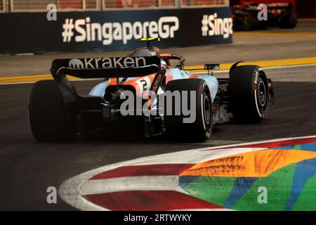 Singapur, Singapur. September 2023. Logan Sargeant (USA) Williams Racing. 15.09.2023. Formel-1-Weltmeisterschaft, Rd 16, Singapur Grand Prix, Marina Bay Street Circuit, Singapur, Übungstag. Auf dem Foto sollte Folgendes stehen: XPB/Press Association Images. Quelle: XPB Images Ltd/Alamy Live News Stockfoto