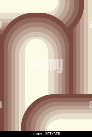 Ästhetische Retro-Bögen-Poster-Illustration im minimalistischen Stil. Boho-Einrichtung Stock Vektor