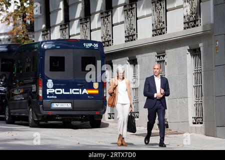 Madrid, Spanien. September 2023. Madrid Madrid Luis Rubiales, der ehemalige Präsident des spanischen Fußballverbands, bezeugt vor dem Richter, dass er den Spieler Jennifer Hermoso beim WM-Finale geküsst hat (Foto G.M) GM (Guillermo Martinez/SPP) GM (Guillermo Martinez/SPP) Credit: SPP Sport Press Photo. Alamy Live News Stockfoto