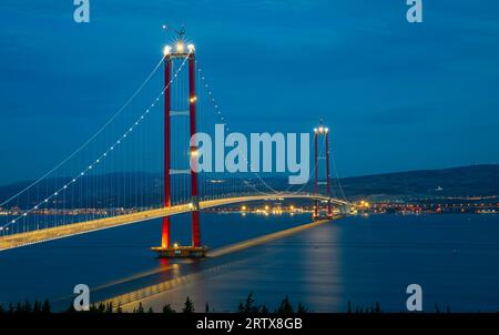 Neue Brücke, die zwei Kontinente verbindet 1915 canakkale-Brücke (dardanelles-Brücke), Canakkale, Türkei Stockfoto