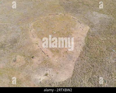 Wurdi Youang Aborigine Stone Arrangement, Australien. Astronomisch bedeutsame Positionen sind älter als Stonehenge und Pyramiden Stockfoto