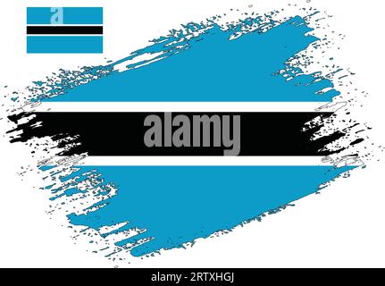 Pinseldesign Botswana Flagge Vektor Stock Vektor