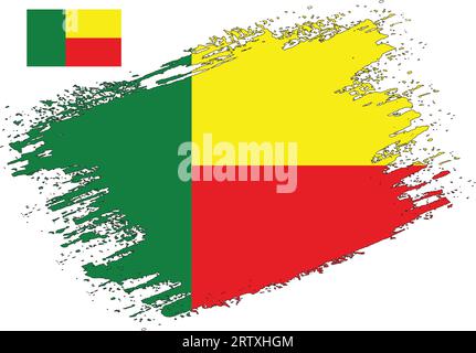 Pinseldesign Benin Flag Vektor Stock Vektor