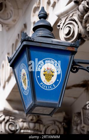 West Midlands Police Lamp, Digbeth Polizeistation, Birmingham, Großbritannien Stockfoto