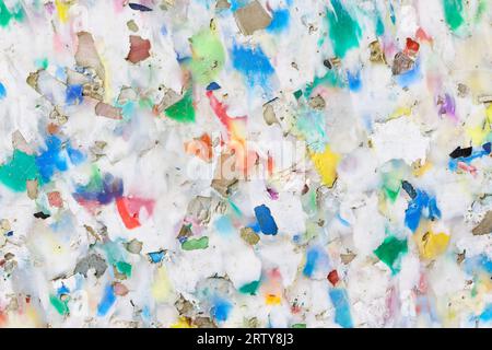 Recycelte Bunte Kunststoffabfallstruktur – Nahaufnahme Stockfoto