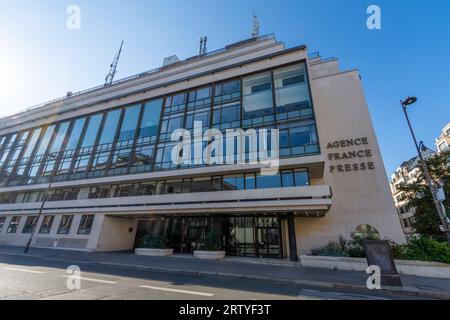 Außenansicht des Gebäudes mit Sitz der Agence France-Presse (AFP), einer internationalen allgemeinen und multimedialen französischen Nachrichtenagentur Stockfoto