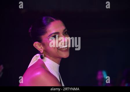 Die indische Schauspielerin Deepika Padukone nimmt nach dem Erfolg seines Films „Jawan“ in Mumbai, Indien, an einer Pressekonferenz Teil. September 2023. (Foto von Indranil Aditya/NurPhoto)0 Credit: NurPhoto SRL/Alamy Live News Stockfoto