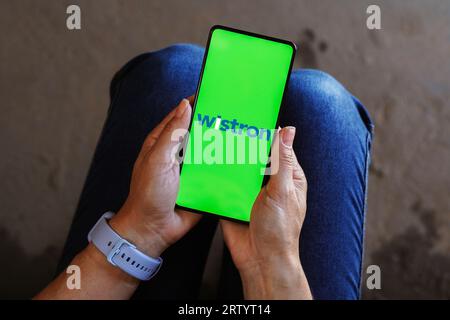 Brasilien. September 2023. In dieser Abbildung wird das Wistron Corporation-Logo auf einem Smartphone-Bildschirm angezeigt. Quelle: SOPA Images Limited/Alamy Live News Stockfoto