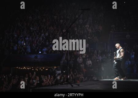 Nottingham, UK, 15. September 2023, Matt Willis von Busted tritt in nottingham in der Motorpoint Arena in nottingham auf, als Teil der Tour zum 20. Jahrestag der Bands Stockfoto