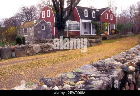 Das Besucherzentrum Burlingham Hauses, Weir Bauernhof National Historic Site, Connecticut Stockfoto