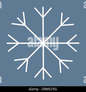 Schöne einfache Schneeflocke, Winterdesignelement, flache Vektorillustration Stock Vektor