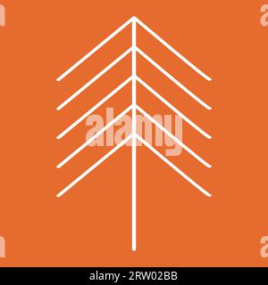 Vereinfachte Weihnachtsbaum- oder Kiefernsilhouette, Designelement für Winterferien, Vektorillustration Stock Vektor