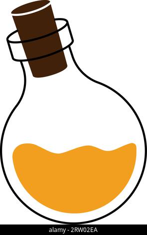 Flasche Gift. Oktober gruseliger Feiertag, Halloween-Party. Vektorillustration. Stock Vektor