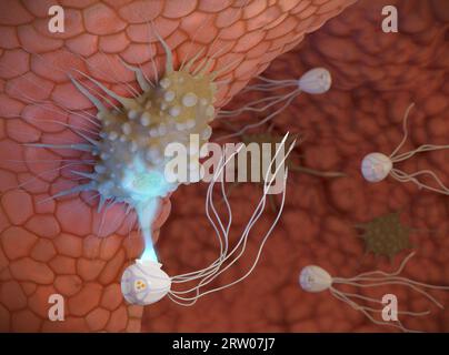 Medizinische Nanobots, die Chemotherapie liefern, Illustration Stockfoto