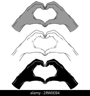 Vektordesign von Herz bildenden Händen als Symbol der Liebe Stock Vektor