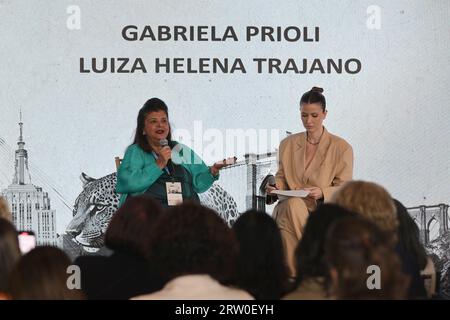 NY, USA. September 2023. Vereinte Nationen, New York, USA, 15. September 2023 - Luiza Helena Trajano und Gabriela Prioli während der heutigen Treffen des UN Global Compact Brazil im Hauptquartier der Vereinten Nationen in New York. Foto: Luiz Rampelotto/EuropaNewswire (Bildnachweis: © Luiz Rampelotto/ZUMA Press Wire) NUR REDAKTIONELLE VERWENDUNG! Nicht für kommerzielle ZWECKE! Stockfoto