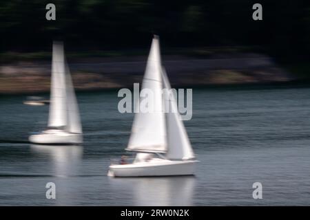 Edersee im Spätsommer, Hessen, Deutschland Stockfoto