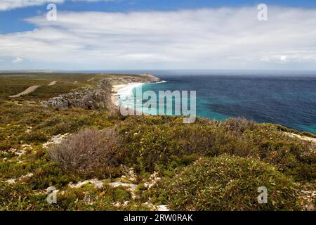 Küstenlandschaft mit Blick auf die bemerkenswerten Felsen im Flinders Chase National Park auf Kangaroo Island, South Australia, Australien Stockfoto