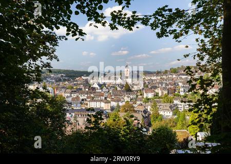 Altstadt, Nikolaikirche mit Wahrzeichen, Rathaus, St. Marienkirche, Siegen, Siegerland, Kreis Siegen-Wittgenstein, Nordrhein-Westfalen Stockfoto