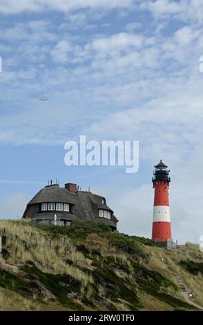 Leuchtturm bei Hoernum auf der Insel Sylt Stockfoto