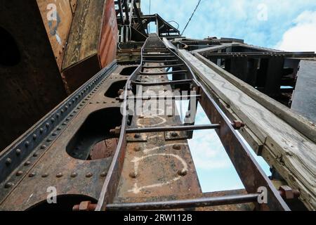 In der Nähe der Überreste der historischen Gold Dredge Nr. 3 im Herbst, Steese Highway, Alaska Stockfoto